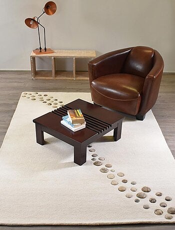 Tapis salon et chambre fait à la main en laine motif simple NOSTRAL