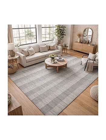 Tapis salon et chambre fait à la main en laine motif uni BANDA