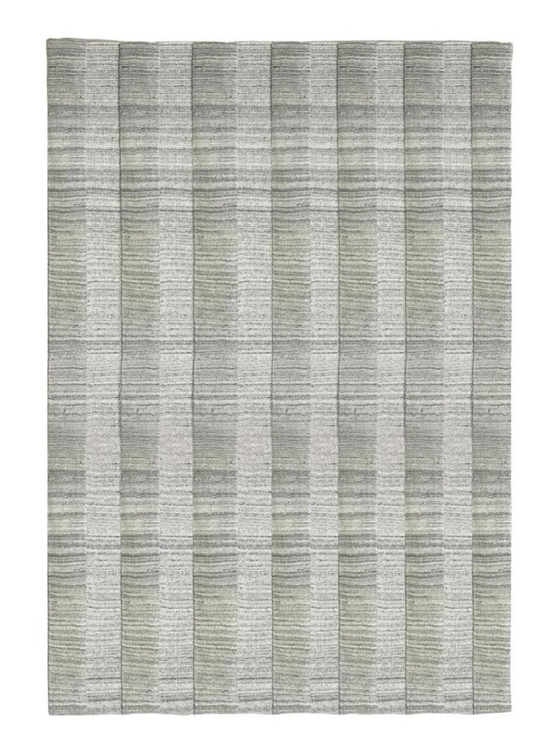 Tapis salon et chambre fait à la main en laine motif uni BANDA Gris - Kiabi