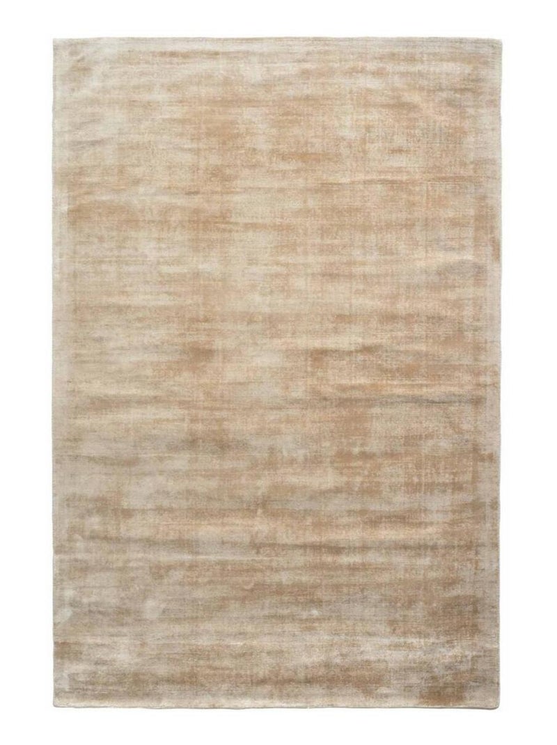 Tapis salon et chambre fait à la main en viscose motif uni NEO + Beige - Kiabi