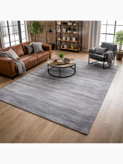 Tapis salon et chambre fait à la main en viscose motif uni NEO + - Kiabi