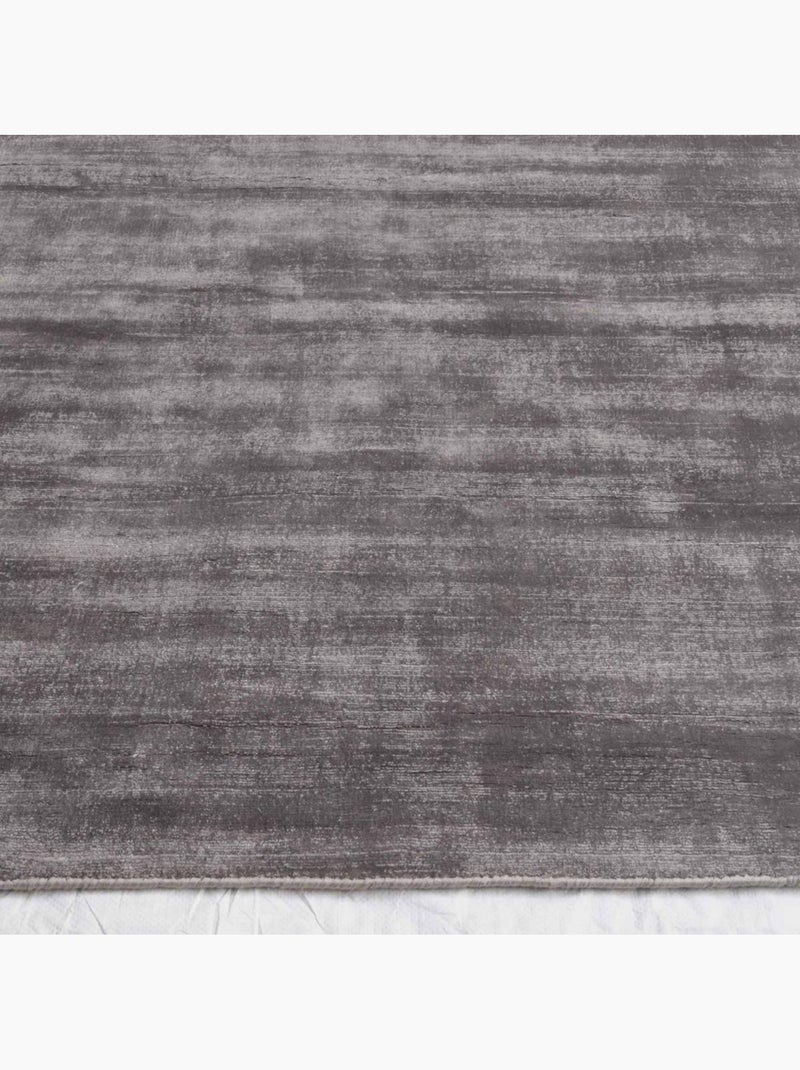 Tapis salon et chambre fait à la main en viscose motif uni NEO + Gris - Kiabi