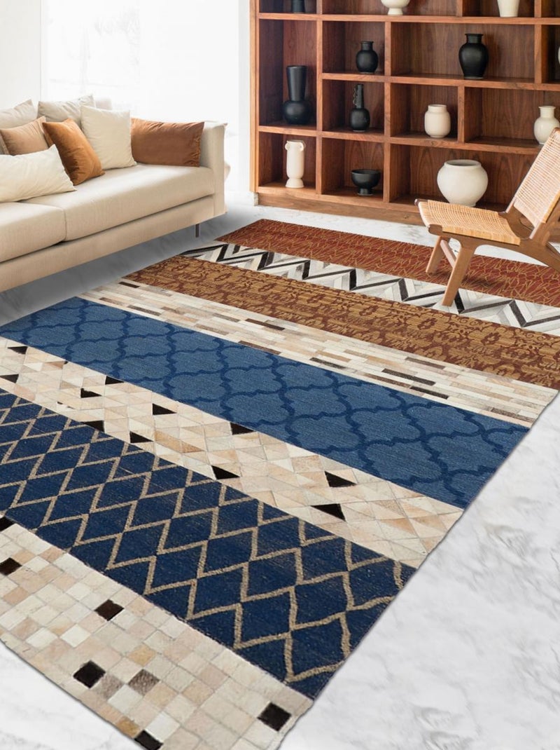 Tapis salon et chambre fait à la main motif ethnique KORLION Multicolore - Kiabi