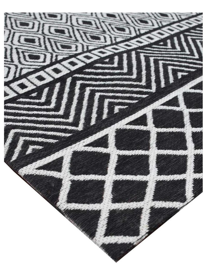 Tapis salon et chambre fait à la main motif ethnique ZIGZOU Gris - Kiabi