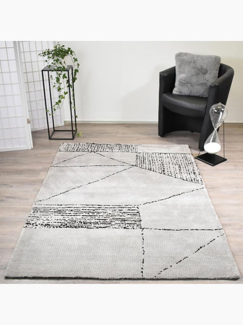 Tapis salon et chambre fait à la main motif géométrique RAGGAL - Kiabi