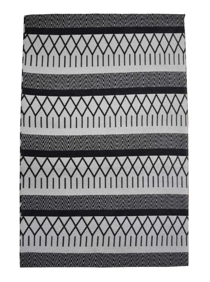 Tapis salon et chambre fait à la main motif scandinave PANATA Gris - Kiabi