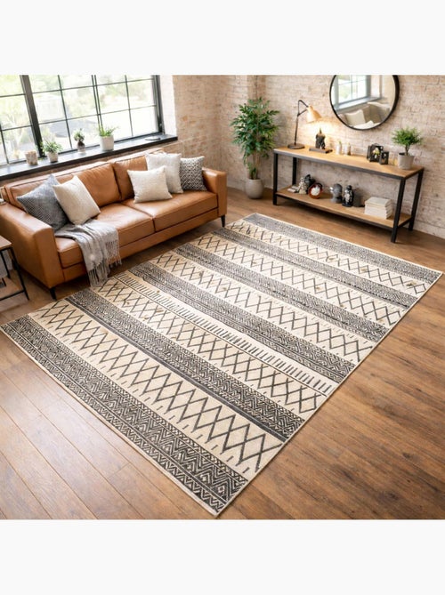 Tapis salon et chambre fait à la main motif scandinave PANATA - Kiabi