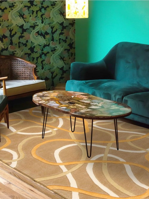 Tapis salon et chambre fait main en acrylique motif rond COMON - Kiabi