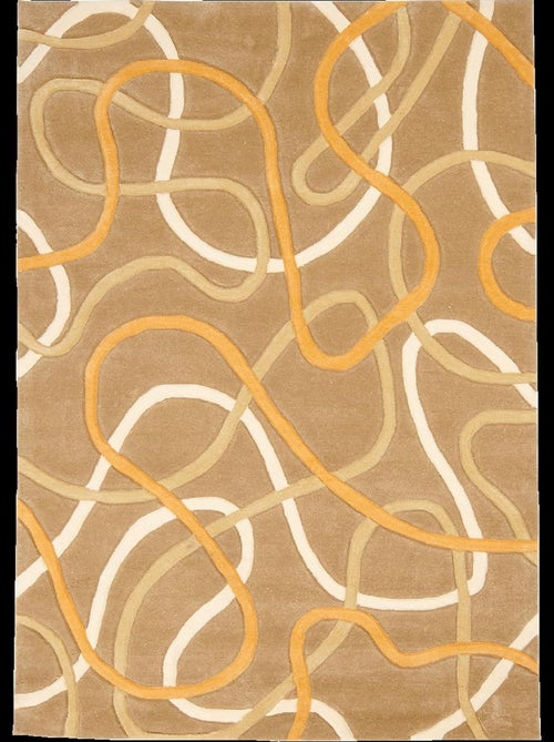 Tapis salon et chambre fait main en acrylique motif rond COMON - Kiabi