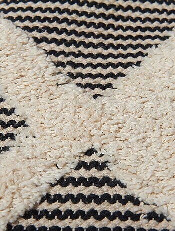 Tapis salon et chambre fait main en coton motif faux uni COTCOLI