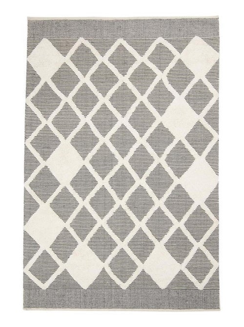 Tapis salon et chambre fait main en coton motif faux uni COTCOLI - Kiabi