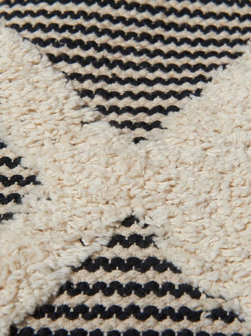 Tapis salon et chambre fait main en coton motif faux uni COTCOLI - Kiabi