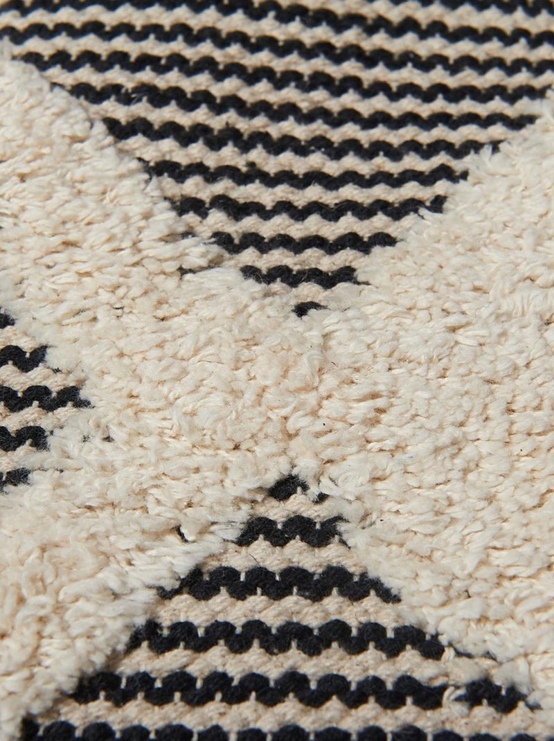 Tapis salon et chambre fait main en coton motif faux uni COTCOLI Gris - Kiabi