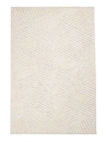 Tapis salon et chambre fait main en coton motif faux uni COTCOLO