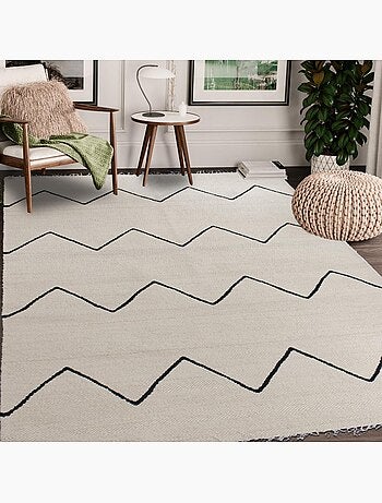 Tapis salon et chambre fait main en laine motif berbère RUBINA