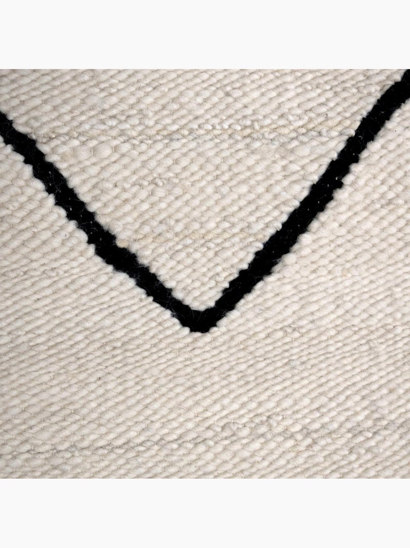 Tapis salon et chambre fait main en laine motif berbère RUBINA Beige - Kiabi