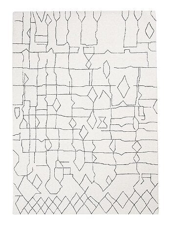 Tapis salon et chambre fait main en laine motif faux uni BERLI