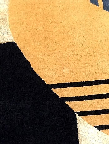 Tapis salon et chambre fait main en laine motif géométrique ATOLL 1