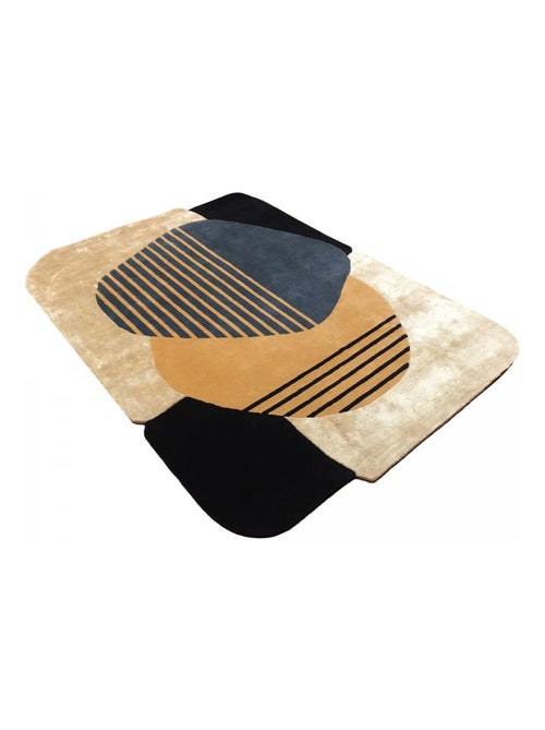 Tapis salon et chambre fait main en laine motif géométrique ATOLL 1 - Kiabi