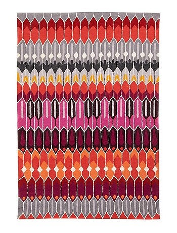 Tapis salon et chambre fait main en laine motif géométrique NOUZALA