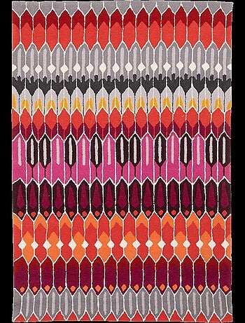 Tapis salon et chambre fait main en laine motif géométrique NOUZALA