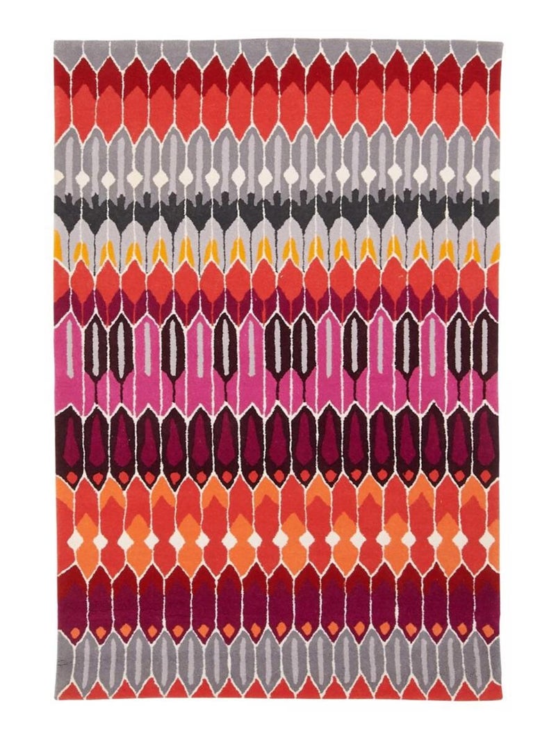 Tapis salon et chambre fait main en laine motif géométrique NOUZALA Multicolore - Kiabi