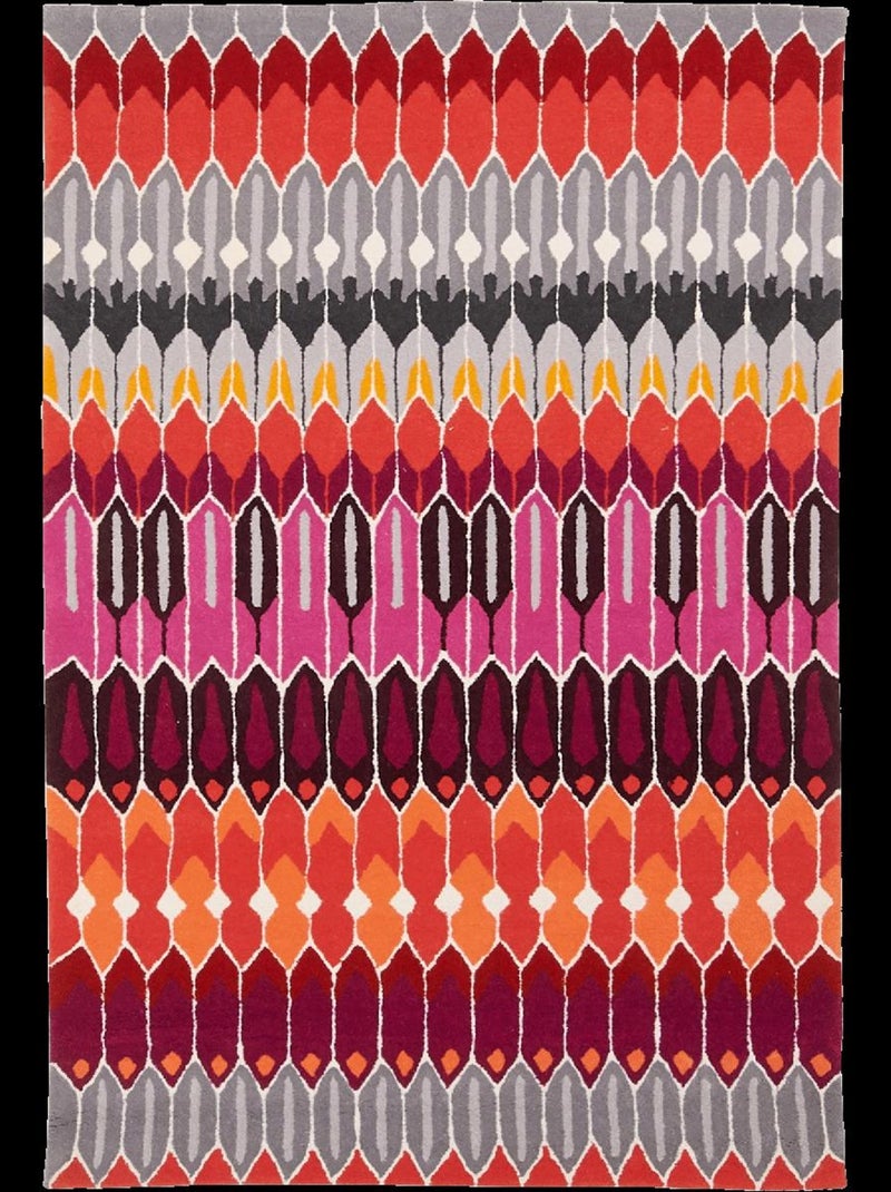 Tapis salon et chambre fait main en laine motif géométrique NOUZALA Multicolore - Kiabi