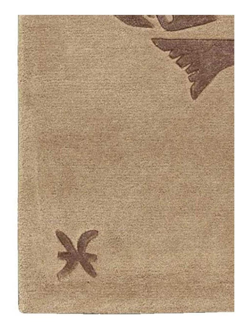 Tapis salon et chambre fait main en laine motif géométrique PISCES Beige - Kiabi