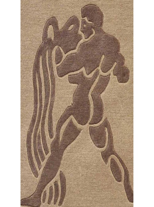 Tapis salon et chambre fait main en laine motif géométrique RIUS - Kiabi