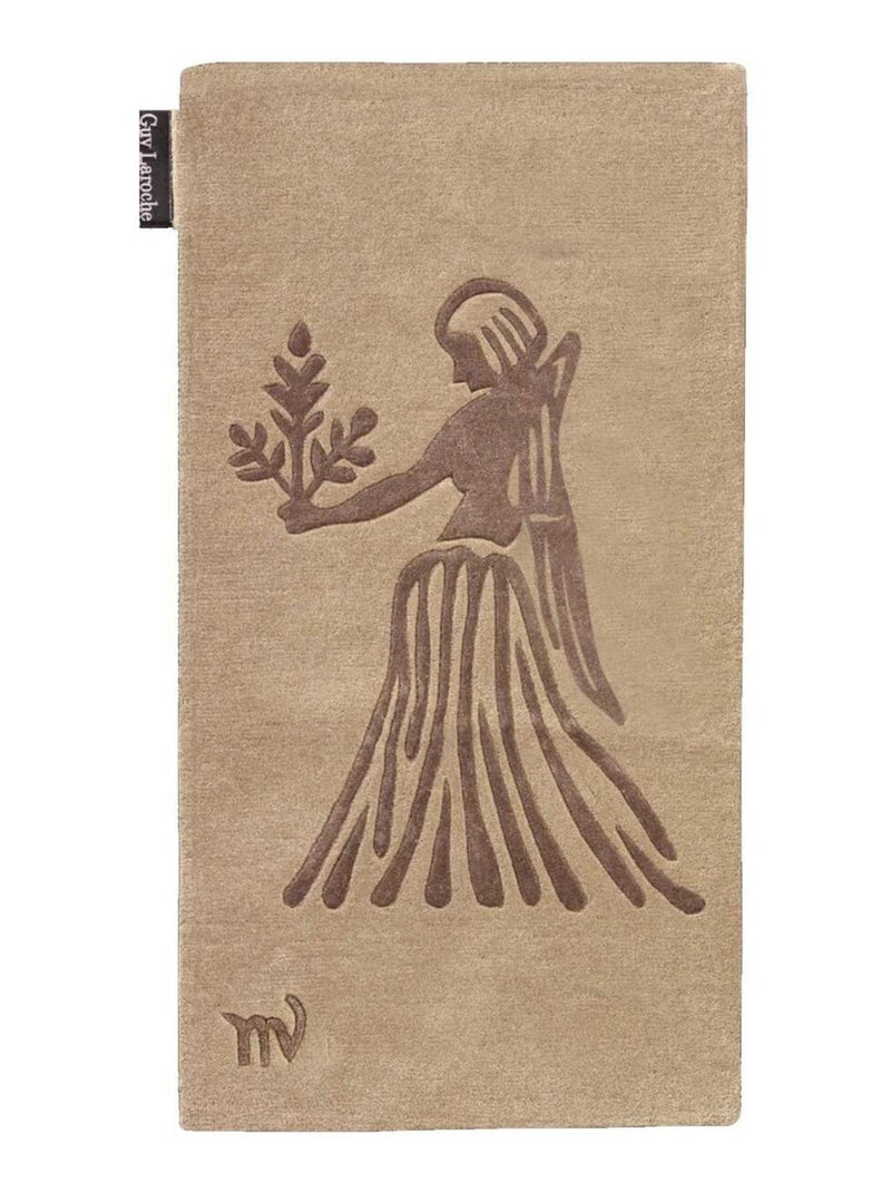 Tapis salon et chambre fait main en laine motif géométrique VIRGO Beige - Kiabi