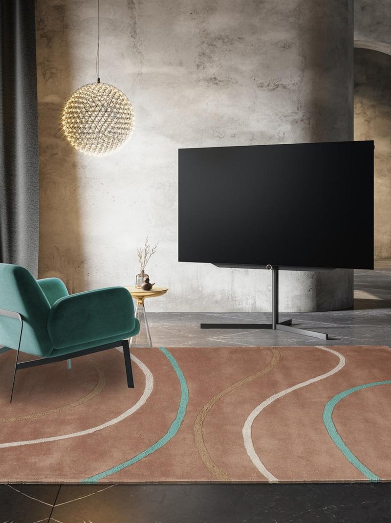 Tapis salon et chambre fait main en laine motif rond JAM Marron - Kiabi