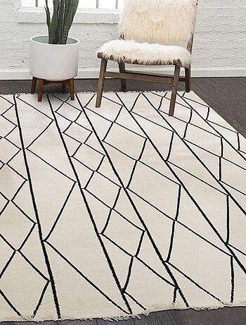 Tapis salon et chambre fait main en laine motif scandinave ELARA