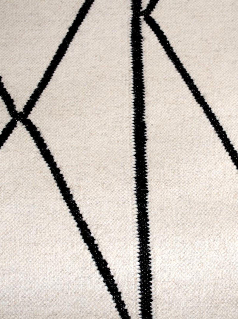 Tapis salon et chambre fait main en laine motif scandinave ELARA Beige - Kiabi