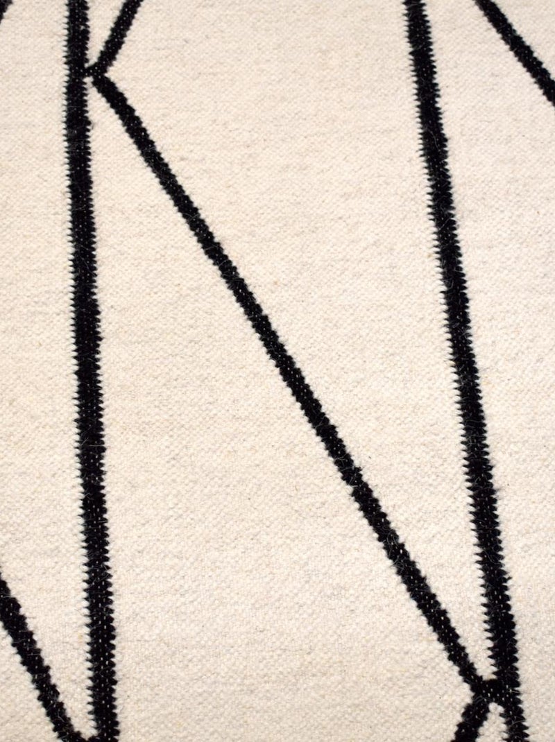 Tapis salon et chambre fait main en laine motif scandinave ELARA Beige - Kiabi