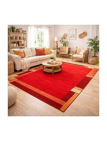 Tapis salon et chambre fait main en laine motif simple LIMANA