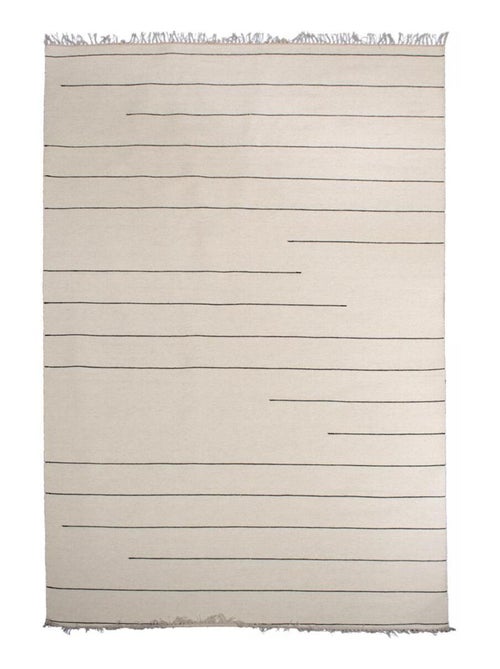 Tapis salon et chambre fait main en laine motif simple NIMBUS - Kiabi