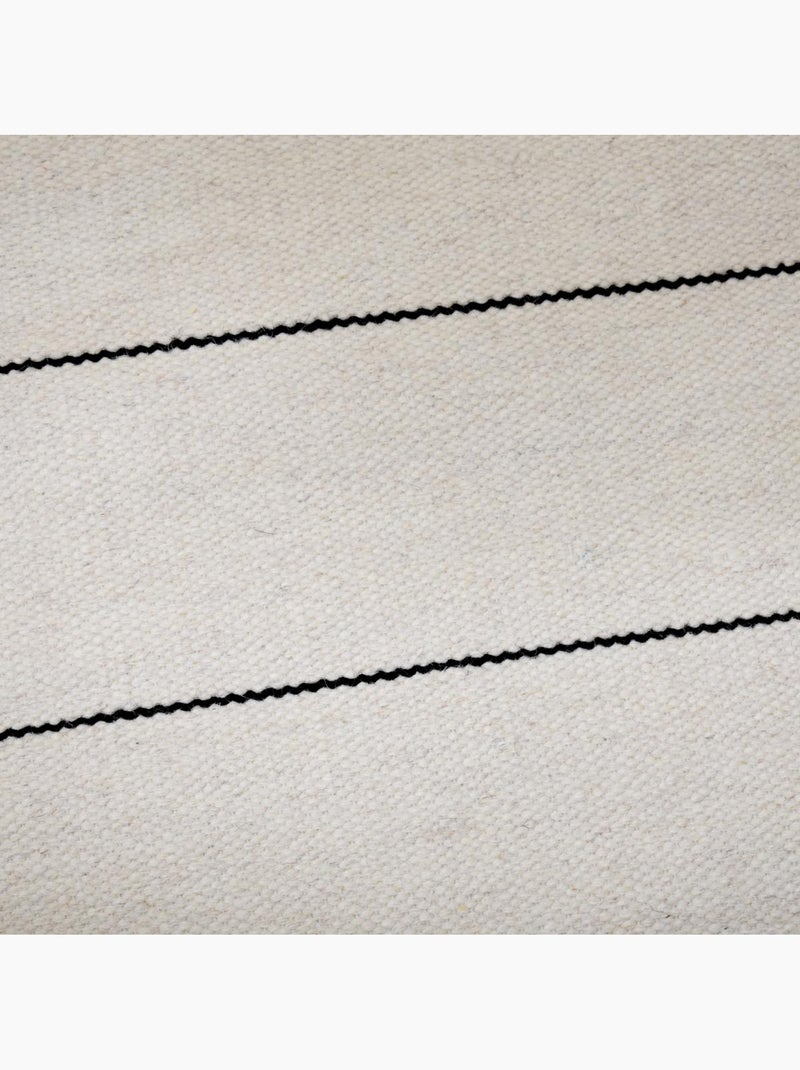 Tapis salon et chambre fait main en laine motif simple NIMBUS Beige - Kiabi