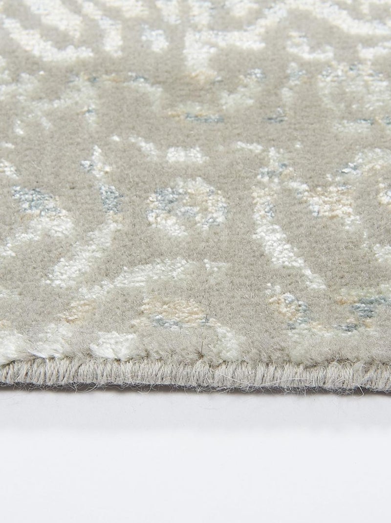 Tapis salon et chambre fait main en laine motif uni BREZE Gris - Kiabi