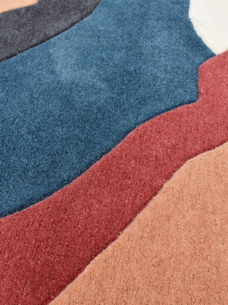 Tapis salon et chambre PAPOSO, fait à la main motif géométrique Beige - Kiabi