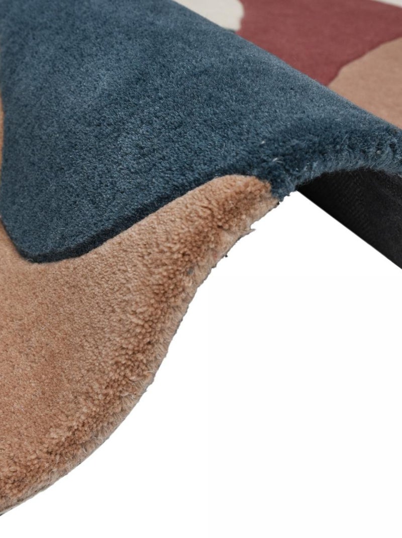 Tapis salon et chambre PAPOSO, fait à la main motif géométrique Beige - Kiabi