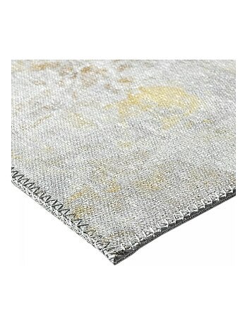 Tapis salon et chambre tissé en coton motif damier CARRAL