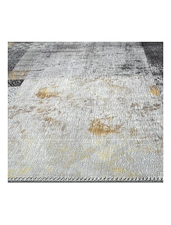 Tapis salon et chambre tissé en coton motif damier CARRAL