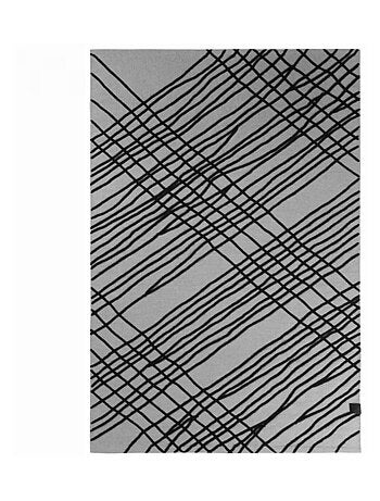 Tapis salon et chambre tissé en coton motif géométrique TUBE