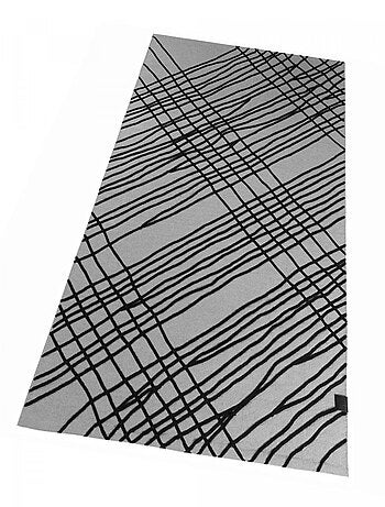 Tapis salon et chambre tissé en coton motif géométrique TUBE