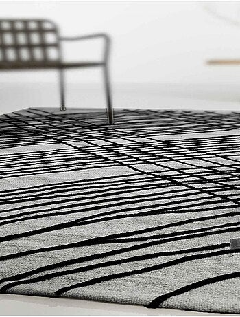 Tapis salon et chambre tissé en coton motif géométrique TUBE