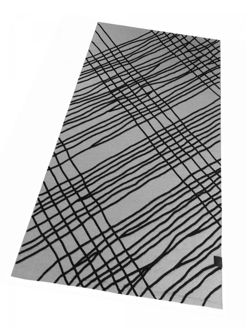 Tapis salon et chambre tissé en coton motif géométrique TUBE Gris - Kiabi