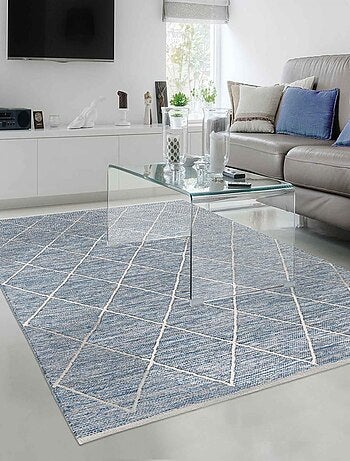 Tapis salon et chambre tissé en coton motif scandinave COTONA