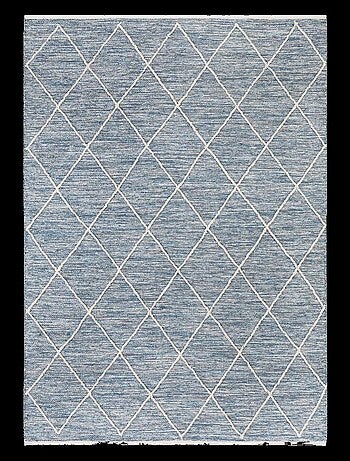 Tapis salon et chambre tissé en coton motif scandinave COTONA
