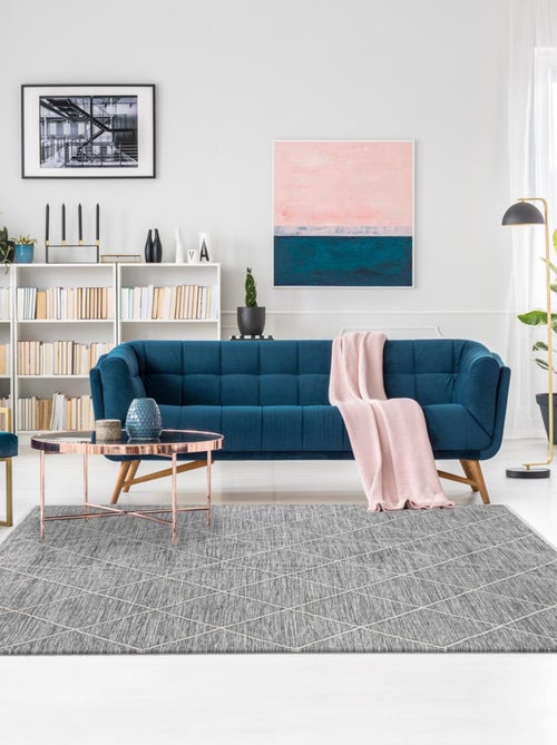 Tapis salon et chambre tissé en coton motif scandinave COTONA - Kiabi