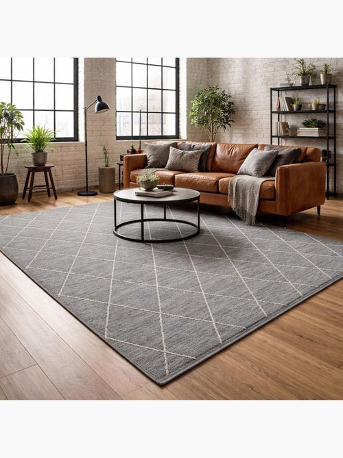 Tapis salon et chambre tissé en coton motif scandinave COTONA - Kiabi